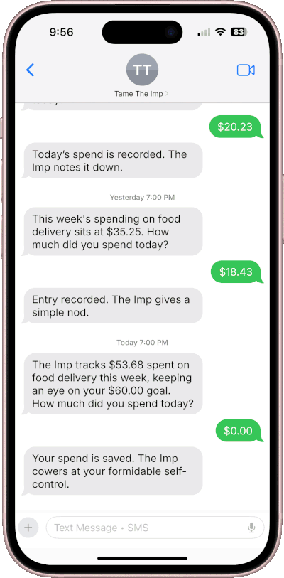 The daily SMS check-ins of the challenge and the virtual garden